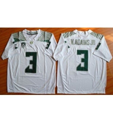 Oregon Ducks #3 Vernon Adams Jr. Olive White Stitched NCAA Jersey