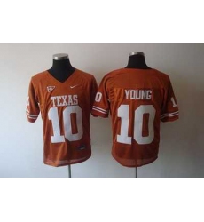 Longhorns #10 Young Orange Embroidered NCAA Jersey