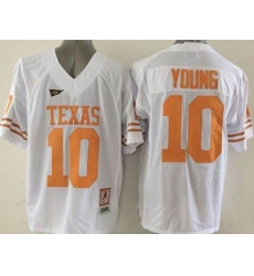 Texas Longhorns #10 Vince Young White Stitched NCAA Jersey