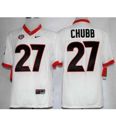 Bulldogs #27 Nick Chubb White Limited Stitched NCAA Jersey