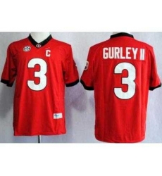 Georgia Bulldogs 3 Todd Gurley II Red College Football Limited NCAA Jerseys