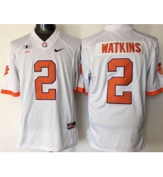 Clemson Tigers #2 Sammy Watkins White Limited 2016 College Football Playoff National Championship Patch Stitched NCAA Jersey