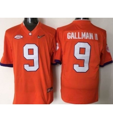 Clemson Tigers #9 Wayne Gallman II Orange 2016 National Championship Stitched NCAA Jersey