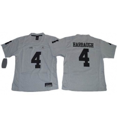 Women's Michigan Wolverines #4 Jim Harbaugh Gridiron Gray II Stitched NCAA Jersey