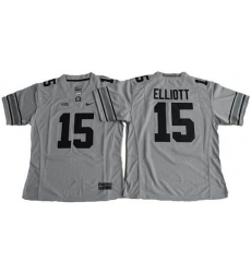 Women's Ohio State Buckeyes #15 Ezekiel Elliott Gridion Grey II Stitched NCAA Jersey