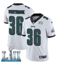 Youth Nike Philadelphia Eagles #36 Brian Westbrook White Vapor Untouchable Limited Player Super Bowl LII NFL Jersey