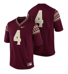 Florida State Seminoles #4 Garnet Game Football Team Color Jersey