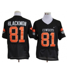 Nike Oklahoma State Cowboys Justin Blackmon 81 Black Pro Combat College Football Jerseys