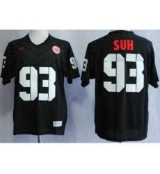 Nebraska Cornhuskers 93 Ndamukong Suh Black College Football NCAA Jerseys