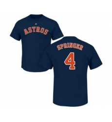 MLB Nike Houston Astros #4 George Springer Navy Blue Name & Number T-Shirt