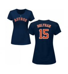 MLB Women's Nike Houston Astros #15 Carlos Beltran Navy Blue Name & Number T-Shirt