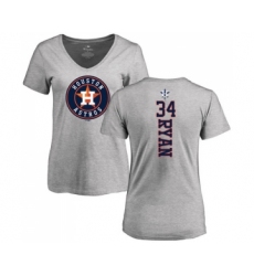 MLB Women's Nike Houston Astros #34 Nolan Ryan Ash Backer T-Shirt
