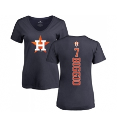 MLB Women's Nike Houston Astros #7 Craig Biggio Navy Blue Backer T-Shirt