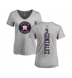 MLB Women's Nike Houston Astros #9 Marwin Gonzalez Ash Backer T-Shirt