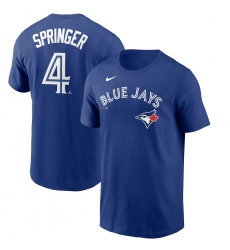 Men's Toronto Blue Jays #4 George Springer Nike Royal Name & Number T-Shirt