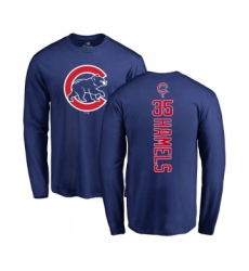Baseball Chicago Cubs #35 Cole Hamels Royal Blue Backer Long Sleeve T-Shirt