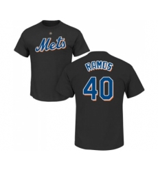 Baseball New York Mets #40 Wilson Ramos Black Name & Number T-Shirt