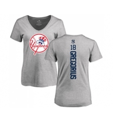 MLB Women's Nike New York Yankees #18 Didi Gregorius Ash Backer T-Shirt