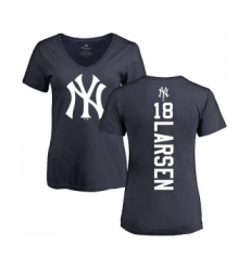 MLB Women's Nike New York Yankees #18 Don Larsen Navy Blue Backer T-Shirt