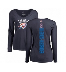 Basketball Women's Oklahoma City Thunder #2 Shai Gilgeous-Alexander Navy Blue Backer Long Sleeve T-Shirt