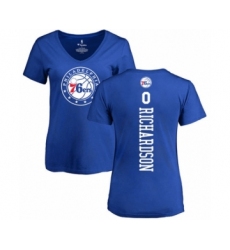 Basketball Women's Philadelphia 76ers #0 Josh Richardson Royal Blue Backer T-Shirt