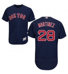 Men's Majestic Boston Red Sox #28 J. D. Martinez Navy Blue Alternate Flex Base Authentic Collection MLB Jersey