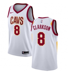 Women's Nike Cleveland Cavaliers #8 Jordan Clarkson Authentic White NBA Jersey - Association Edition
