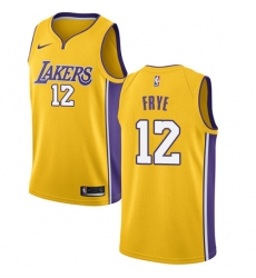 Youth Nike Los Angeles Lakers #12 Channing Frye Swingman Gold Home NBA Jersey - Icon Edition