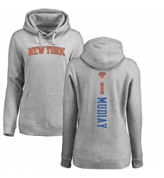 NBA Women's Nike New York Knicks #1 Emmanuel Mudiay Ash Backer Pullover Hoodie