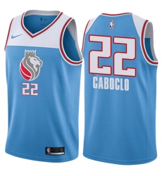 Youth Nike Sacramento Kings #22 Bruno Caboclo Swingman Blue NBA Jersey - City Edition