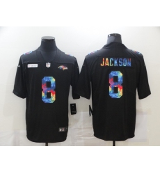 Men's Baltimore Ravens #8 Lamar Jackson Rainbow Version Nike Limited Jersey Men's Baltimore Ravens #8 Lamar Jackson Rainbow Version Nike Limited Jersey