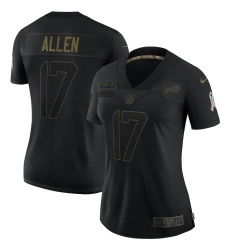 Women's Buffalo Bills #17 Josh Allen Black Nike 2020 Salute To Service Limited Jersey