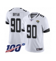 Men's Jacksonville Jaguars #90 Taven Bryan White Vapor Untouchable Limited Player 100th Season Football Jersey