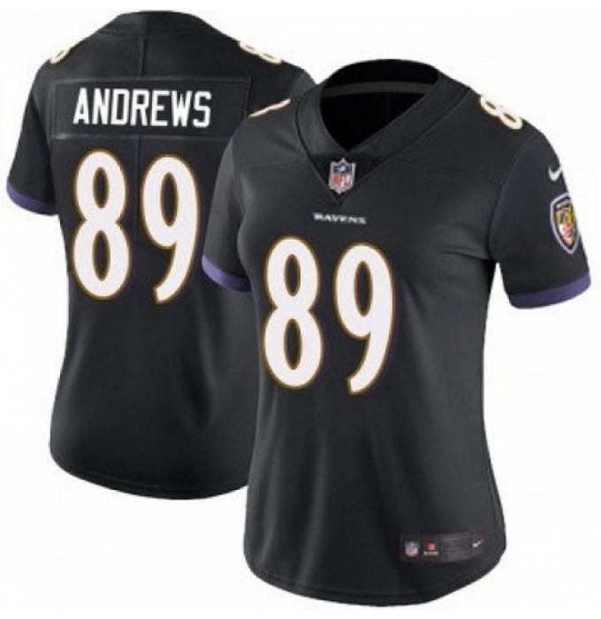 Women Baltimore Ravens #89 Mark Andrews Black 2023 F U S E Vapor Jersey