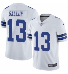 Men's Nike Dallas Cowboys #13 Michael Gallup White Vapor Untouchable Limited Player NFL Jersey