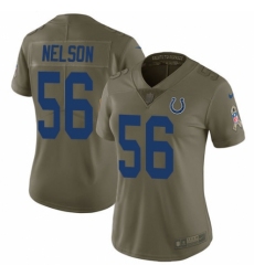 Women's Nike Indianapolis Colts #56 Quenton Nelson Limited Olive 2017 Salute to Service NFL Jersey