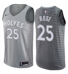 Youth Nike Minnesota Timberwolves #25 Derrick Rose Swingman Gray NBA Jersey - City Edition