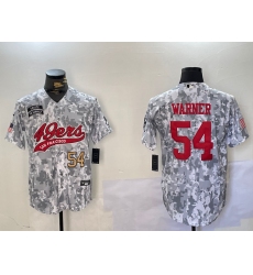 Men's San Francisco 49ers #54 Fred Warner Arctic Camo 2024 Salute to Service Stitched Baseball Jerseys