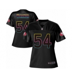 Women's San Francisco 49ers #54 Fred Warner Game Black Fashion Football Jersey