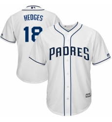 Men's Majestic San Diego Padres #18 Austin Hedges Replica White Home Cool Base MLB Jersey