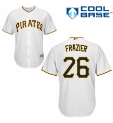 Men's Majestic Pittsburgh Pirates #26 Adam Frazier Replica White Home Cool Base MLB Jersey