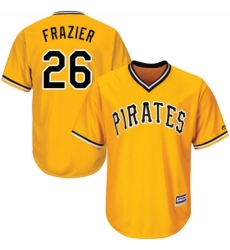 Youth Majestic Pittsburgh Pirates #26 Adam Frazier Authentic Gold Alternate Cool Base MLB Jersey