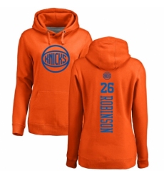 NBA Women's Nike New York Knicks #26 Mitchell Robinson Orange One Color Backer Pullover Hoodie