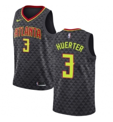 Men's Nike Atlanta Hawks #3 Kevin Huerter Swingman Black NBA Jersey - Icon Edition
