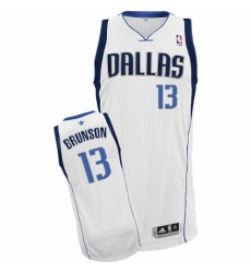 Men's Nike Dallas Mavericks #13 Jalen Brunson Authentic White Home NBA Jersey - Association Edition