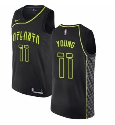 Men's Nike Atlanta Hawks #11 Trae Young Authentic Black NBA Jersey - City Edition