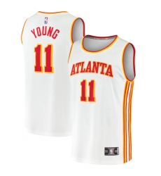 Youth Atlanta Hawks #11 Trae Young Fanatics Branded White 2020-21 Fast Break Player Jersey
