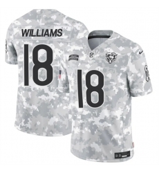 Men's Chicago Bears #18 Caleb Williams 2024 F.U.S.E Arctic Camo Salute To Service Limited Stitched Football Jersey