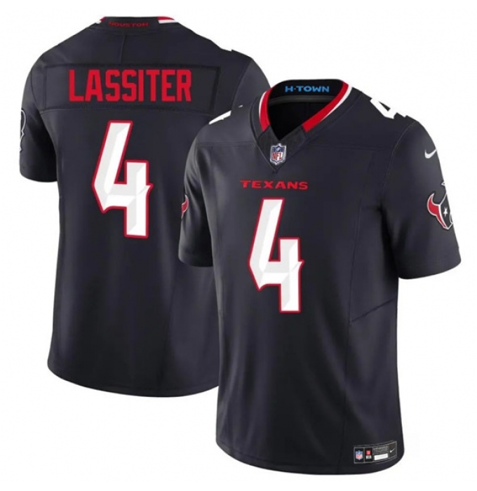 Men's Houston Texans #4 Kamari Lassiter Navy 2025 F.U.S.E. Vapor Limited Football Stitched Jersey