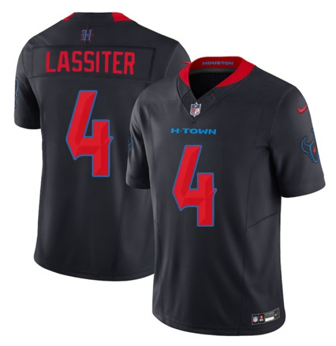 Men's Houston Texans #4 Kamari Lassiter Navy 2nd Alternate 2025 F.U.S.E. Vapor Limited Football Stitched Jersey